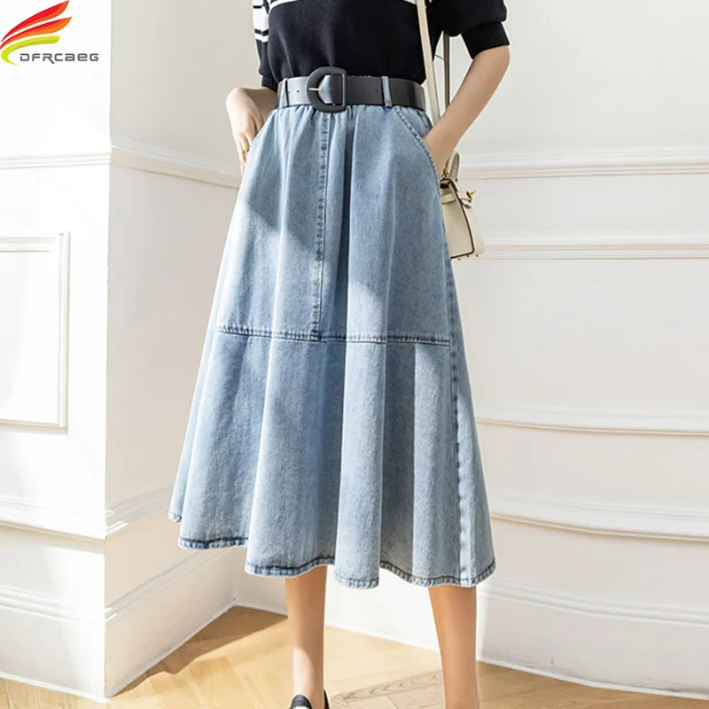 DFRCAEG High Waist Women Denim Skirt Long 2022 Summer Blue Or Black With Belt A Line Casual Jean Skirts For Ladies Jupe Longue
DFRCAEG High Waist Women Denim Skirt Long 2022 Summer Blue Or Black With Belt A Line Casual Jean Skirts For Ladies Jupe Longue