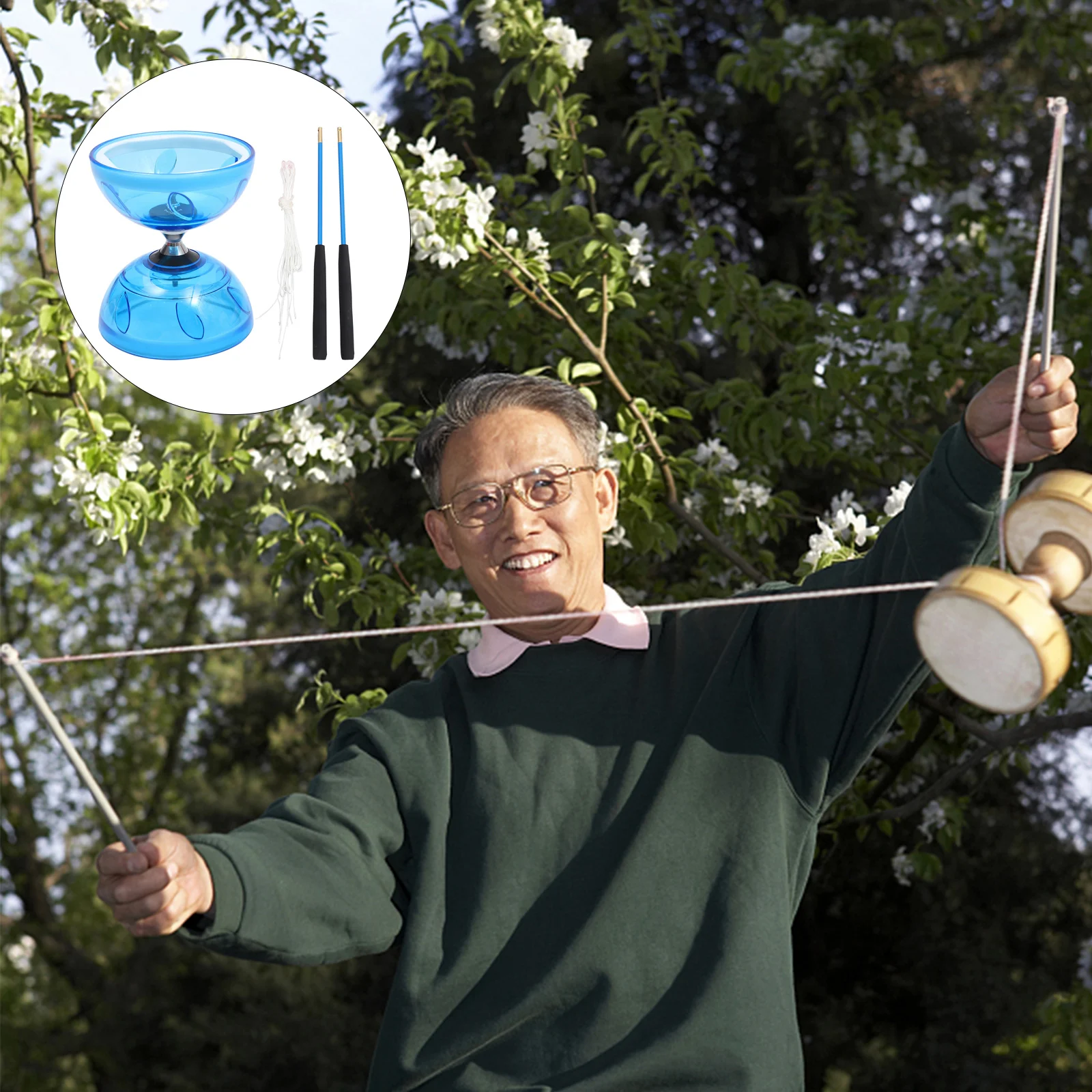 

1 комплект светящегося китайского йо-йо жонглирования для фитнеса Для детей пожилого возраста