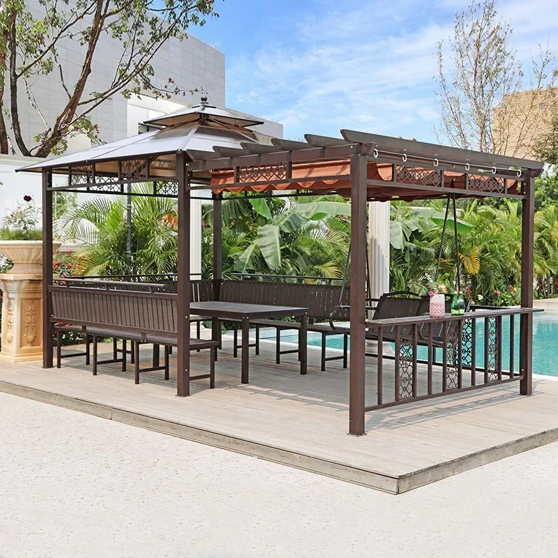 Outdoor new Chinese style large flower gazebo grape trellis tent terrace outdoor courtyard garden awning wooden house pavilion
Outdoor new Chinese style large flower gazebo grape trellis tent terrace outdoor courtyard garden awning wooden house pavilion