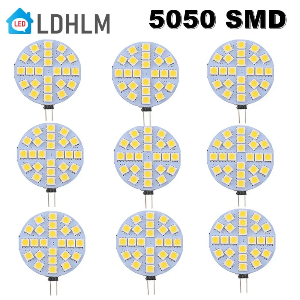 

10 Pcs LED G4 5050 SMD Decorative Lighting Source DC12V White Warm White Round Panel Lamp Window Light Corn Lamp 24 Lamp Beads