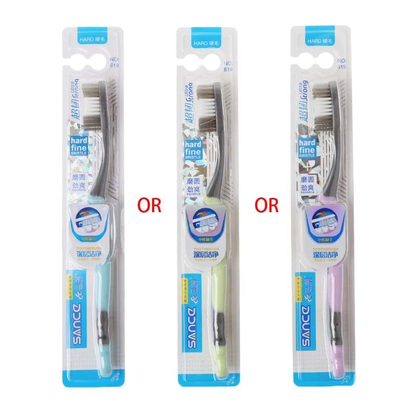 

1pc Super hard bristles Tooth brush for Adult Remove Smoke Coffee