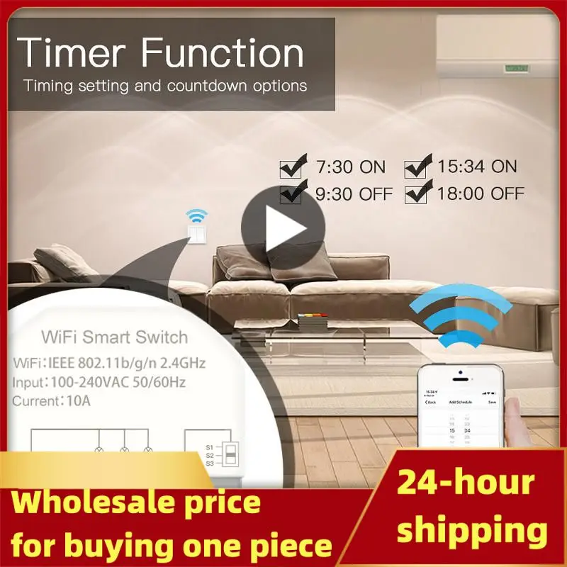 

Tuya Wifi Smart MINI Switch 10A 3 gang Module Breaker Timer Switches Smart Home Automation Works With Alexa Home