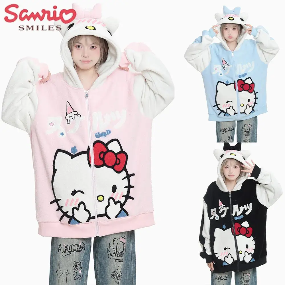 Женское плюшевое пальто Sanrioed Y2K из овечьей шерсти с капюшоном и вышивкой
Женское плюшевое пальто Sanrioed Y2K из овечьей шерсти с капюшоном и вышивкой