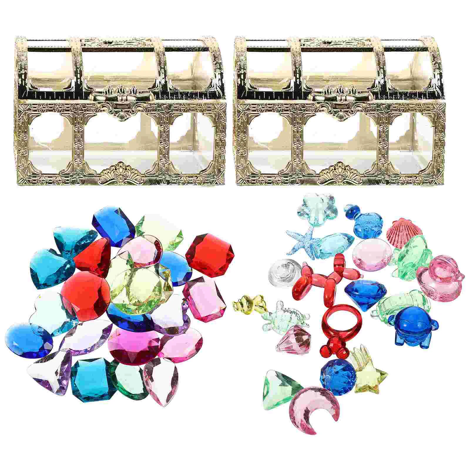 2 Sets Colorful Acrylic Gemstones Fake Crystal Toys Decorative Treasure Gemstone with Box
2 Sets Colorful Acrylic Gemstones Fake Crystal Toys Decorative Treasure Gemstone with Box