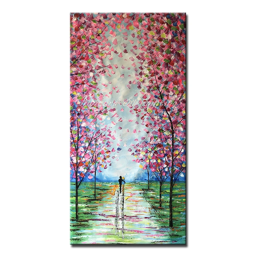 

Mintura Large Size Hand-Painted Thick Landscape Oil Paintings on Canvas,Modern Abstract Wall Pictures For Living Room Home Decor