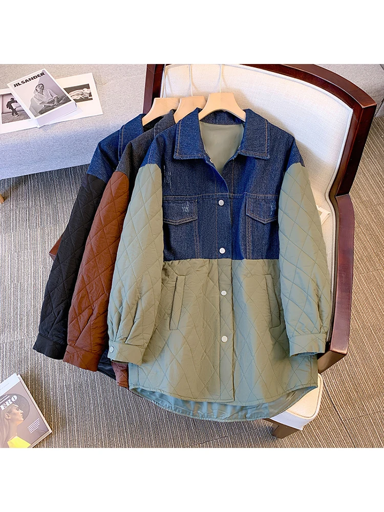 2022 Spring Autumn Fashion Medium Long Female Clothing Splicing Cowboy Jacket Women All-match Loose Thickened Warm
2022 Spring Autumn Fashion Medium Long Female Clothing Splicing Cowboy Jacket Women All-match Loose Thickened Warm