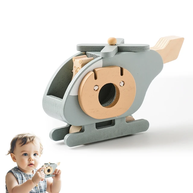 Jouets d'avion en bois pour enfants, jeux créatifs Montessori dos Games, jouets d'avion bleus pour enfants 1