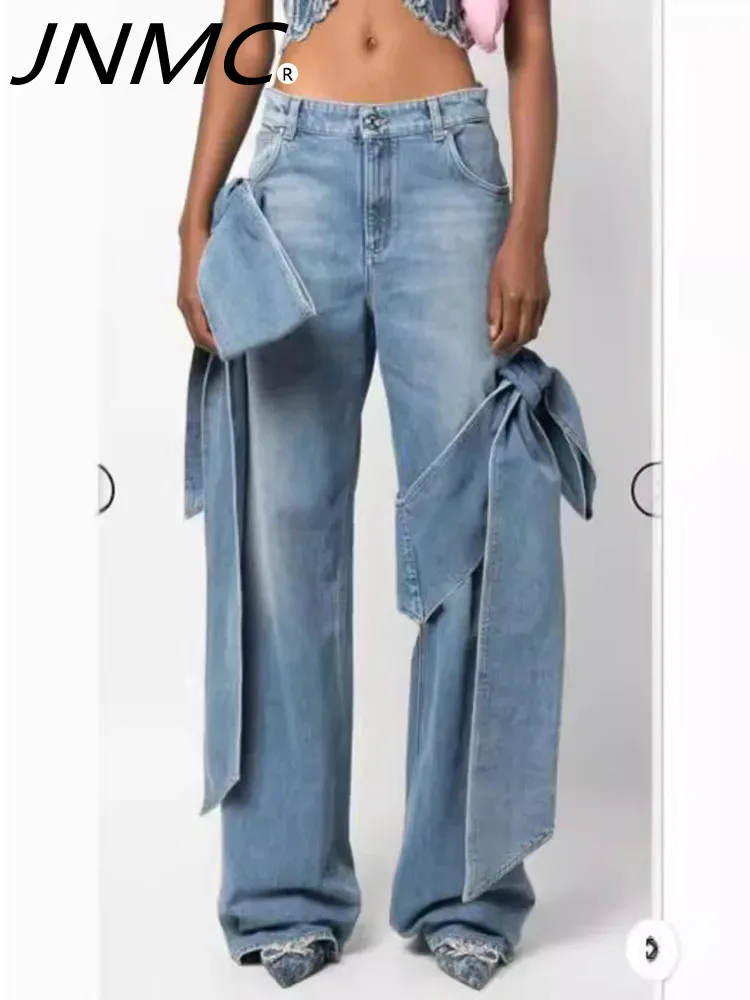 JNMC Leisure And Minimalist Splicing Bow Design High Waisted Straight Leg Jeans For Women New Fashion For Spring Summer 2024
JNMC Leisure And Minimalist Splicing Bow Design High Waisted Straight Leg Jeans For Women New Fashion For Spring Summer 2024