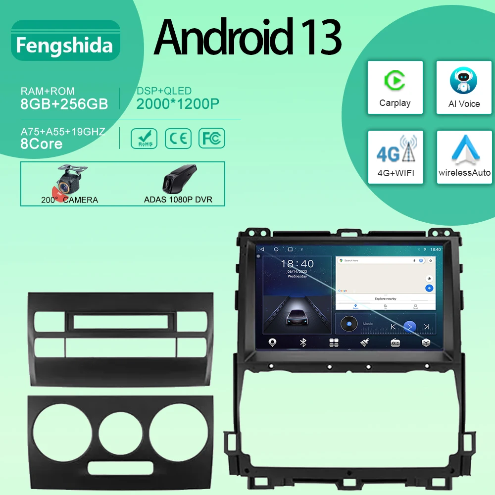 

Android For Toyota Land Cruiser Prado 120 3 III For Lexus GX470 GX 470 J120 2002 - 2009 Car Radio Multimedia Player Navigation