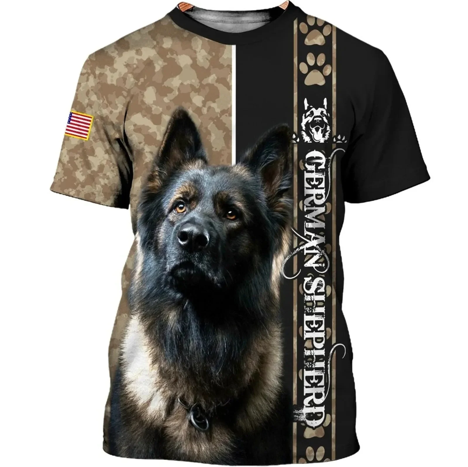 

HX Fashion Animal T-shirts German Shepherd 3D Printed T Shirts Funny Dog Tee Tops Short Sleeve Shirts Men Clothing Dropshipping