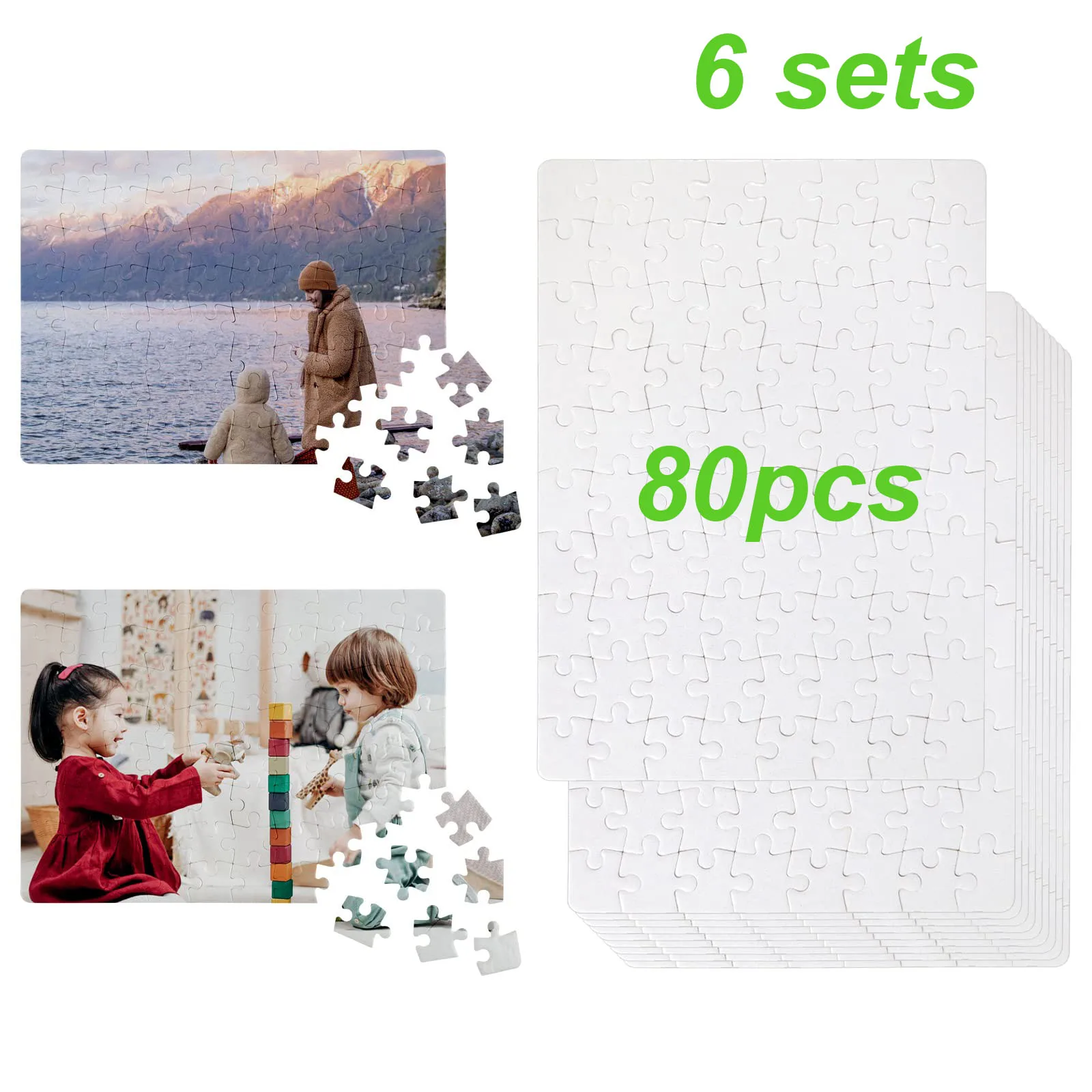 6 Sets Sublimation Puzzle Blanks Sublimation Jigsaw Puzzles Heat Press DIY Puzzle Blank Custom Puzzle for Heat Transfer (A5-80)
6 Sets Sublimation Puzzle Blanks Sublimation Jigsaw Puzzles Heat Press DIY Puzzle Blank Custom Puzzle for Heat Transfer (A5-80)