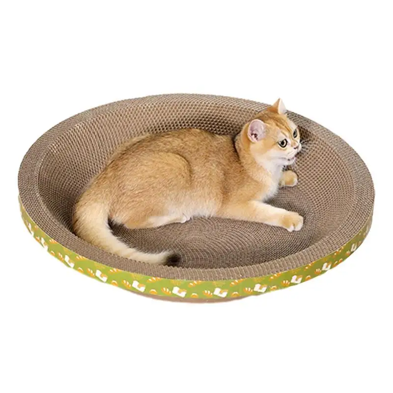 

Cat Scratcher Cardboard Bowl Oval Shaped Cats Training Grinding Claw Toys Corrugated Scratching Post Toy Nest Accessories