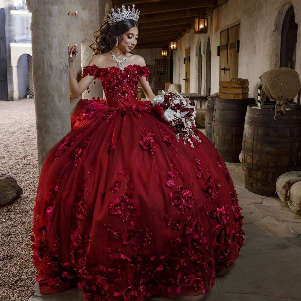 Haute Couture Red Handmade Flowers Ball Gown Quinceanera Dresses Off The Shoulder Appliques Lace Vestido De
Haute Couture Red Handmade Flowers Ball Gown Quinceanera Dresses Off The Shoulder Appliques Lace Vestido De
