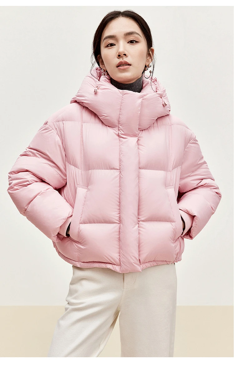 SENTUBILA Hooded Puffer Down Coat for Women 2024 Winter Lightweight Warmth 90% White Duck Down Short Jacket Outerwear W44Y55965 SENTUBILA Hooded Puffer Down Coat for Women 2024 Winter Lightweight Warmth 90% White Duck Down Short Jacket Outerwear W44Y55965
