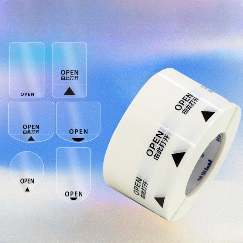 

Transparent OPEN Easy To Tear Off Adhesive Sealing Sticker Spacer Adhesive Arrow Label Self-adhesive Adhesive Sealing Sticker