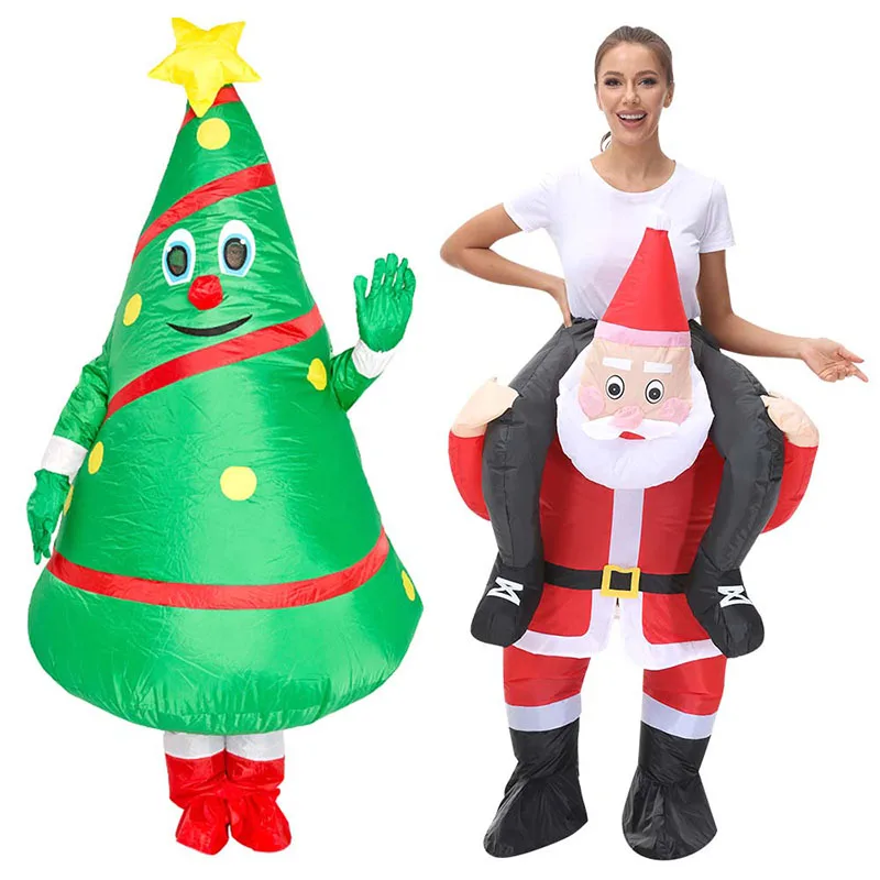 

Adult Halloween Inflatable Mascot Costume Santa Claus Snowman Elk for Christmas Carnival Party