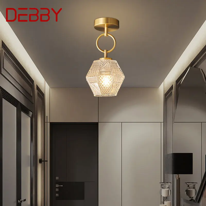 

DEBBY Скандинавская латунная потолочная лампа стандартной яркости, Золотая медная лампа, простой креативный Декор для дома, лестницы, коридора, балкона