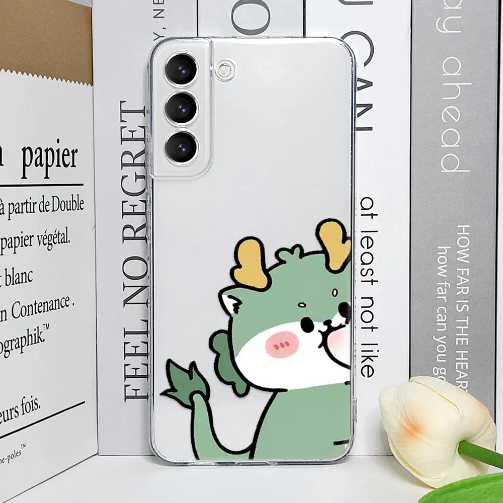 Cute Dinosaur Couple Paired Phone Case for Samsung Galaxy S25 S24 S23 FE S22 Plus S21 Ultra Transparent Lovers Cover Fundas Capa Cute Dinosaur Couple Paired Phone Case for Samsung Galaxy S25 S24 S23 FE S22 Plus S21 Ultra Transparent Lovers Cover Fundas Capa