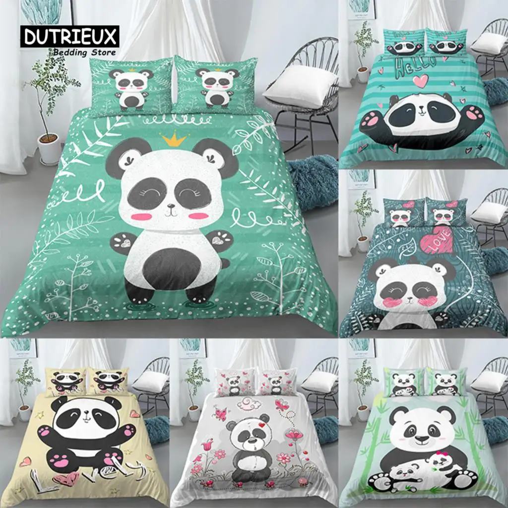 

Home Living Luxury 3D Panda Print 2/3Pcs Comfortable Duvet Cover PillowCase Bedding Sets EU/US/AU Size