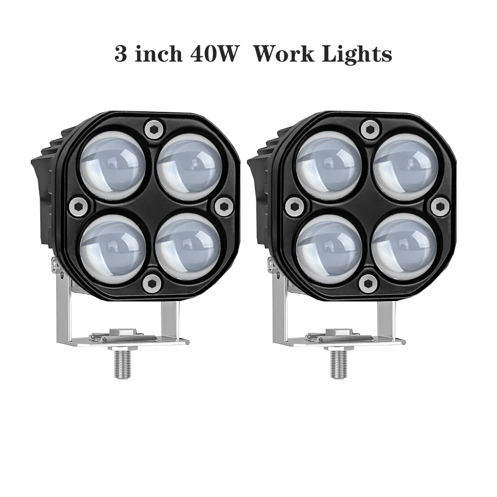 

1/2pcs 12V 24V 40w 3Inch spot flood combo beam led work light Offroad Light Car Truck SUV ATV UTV UTE Led Driving Lights