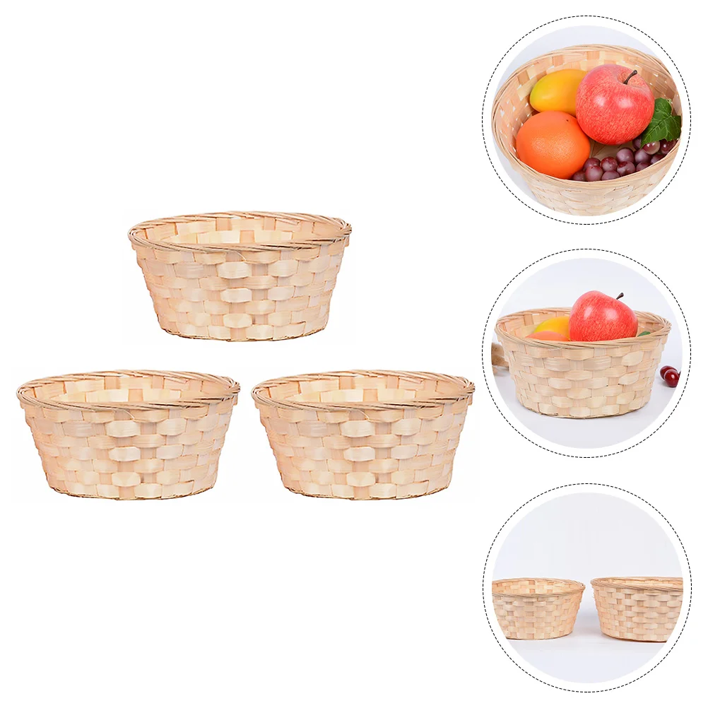 3 Pcs Woven Basket Weave Fruit Baskets Bamboo Container Vegetable Storage Holders 
3 Pcs Woven Basket Weave Fruit Baskets Bamboo Container Vegetable Storage Holders