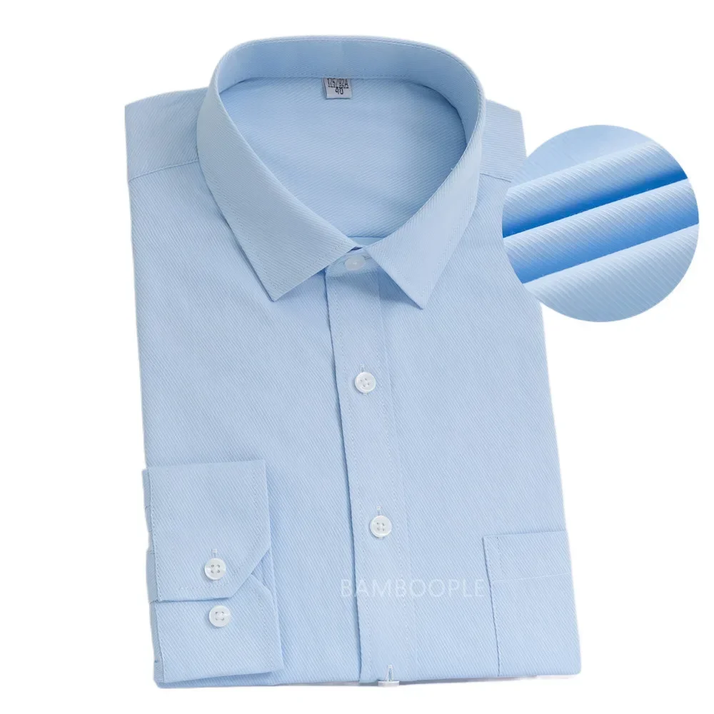 

Men's Business Shirts Long Sleeve Casual White Blue Plus Size Big 11XL 10XL 9XL Formal Office Twill Plain Dress Shirt 160KG Wear