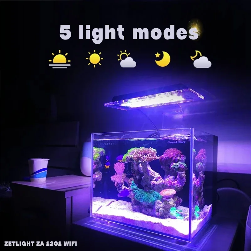 

Zetlight AQUQ WIFI LED ZA1201AI Full Spectrum Seawater Coral Lamp Through APP Control Light .SPS LPS LE