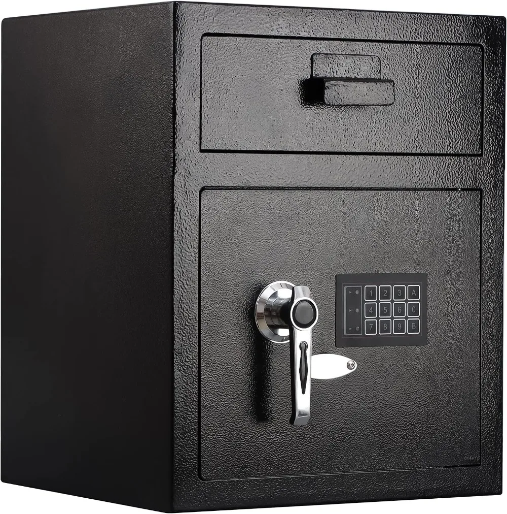 

Digital Depository Safe Box Electronic Steel Safe with Keypad, Locking Drop Box with Slot Metal Lock Box with Two Emergency Keys