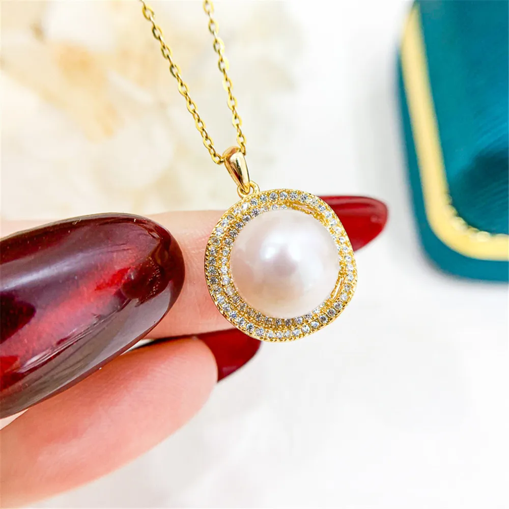 DIY pearl accessories S925 sterling silver pendant empty holder concealer silver necklace pendant with 10-11mm beads 
DIY pearl accessories S925 sterling silver pendant empty holder concealer silver necklace pendant with 10-11mm beads