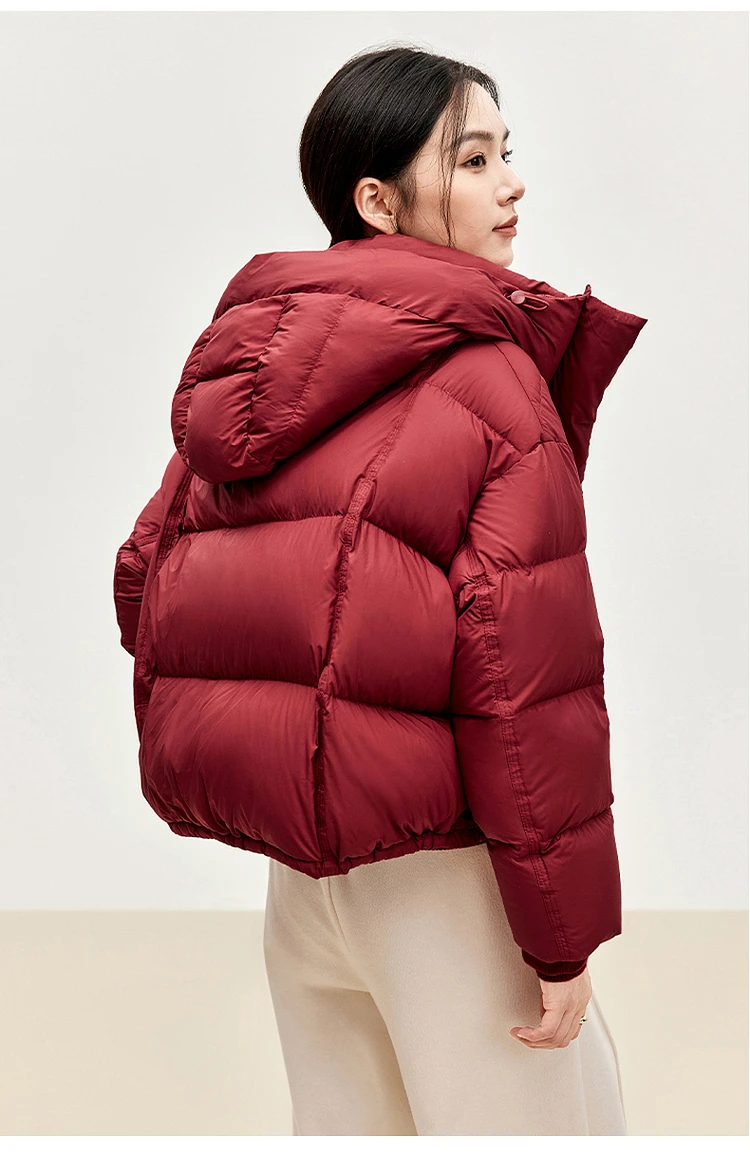 SENTUBILA Hooded Puffer Down Coat for Women 2024 Winter Lightweight Warmth 90% White Duck Down Short Jacket Outerwear W44Y55965 SENTUBILA Hooded Puffer Down Coat for Women 2024 Winter Lightweight Warmth 90% White Duck Down Short Jacket Outerwear W44Y55965