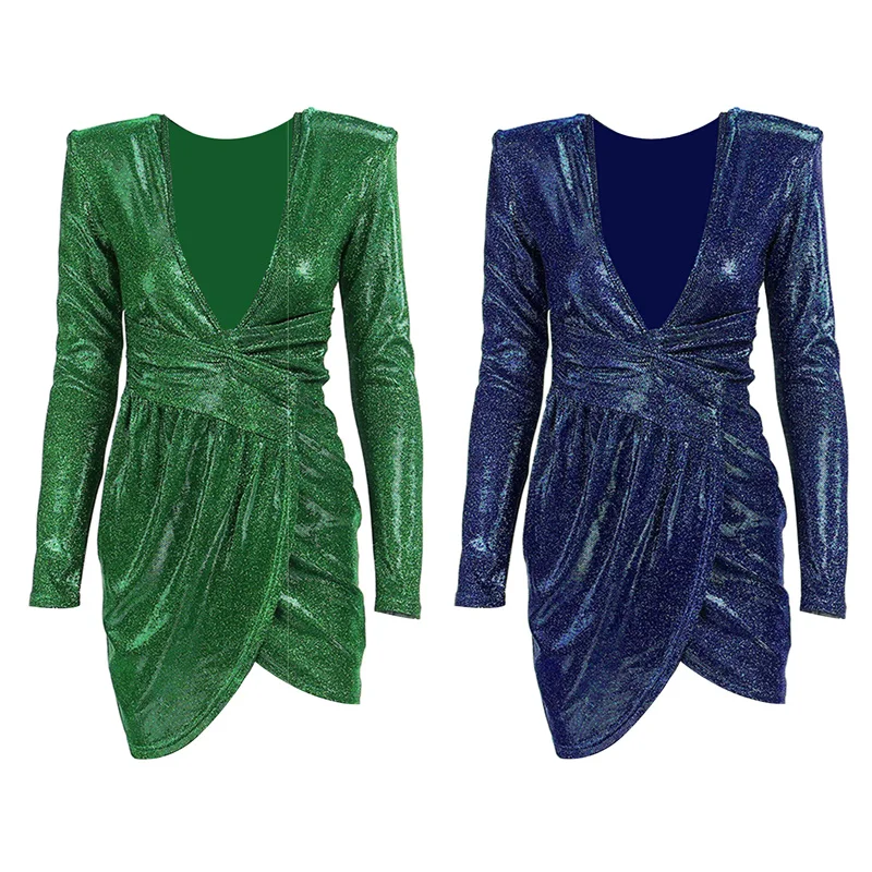 Musuos Fall Summer Evening Party Glitter Bodycon Dresses Women Solid Long Sleeve Deep V Neck Ruched Asymmetric Mini Dress Club
Musuos Fall Summer Evening Party Glitter Bodycon Dresses Women Solid Long Sleeve Deep V Neck Ruched Asymmetric Mini Dress Club