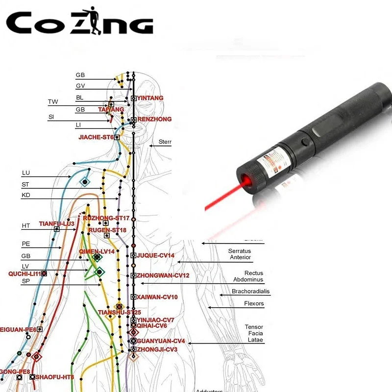 

Laser Acupuncture Pen Laser Therapy Electronic Meridian Energy Pen With Protective Goggle Massage Stick Point Meridian Massager