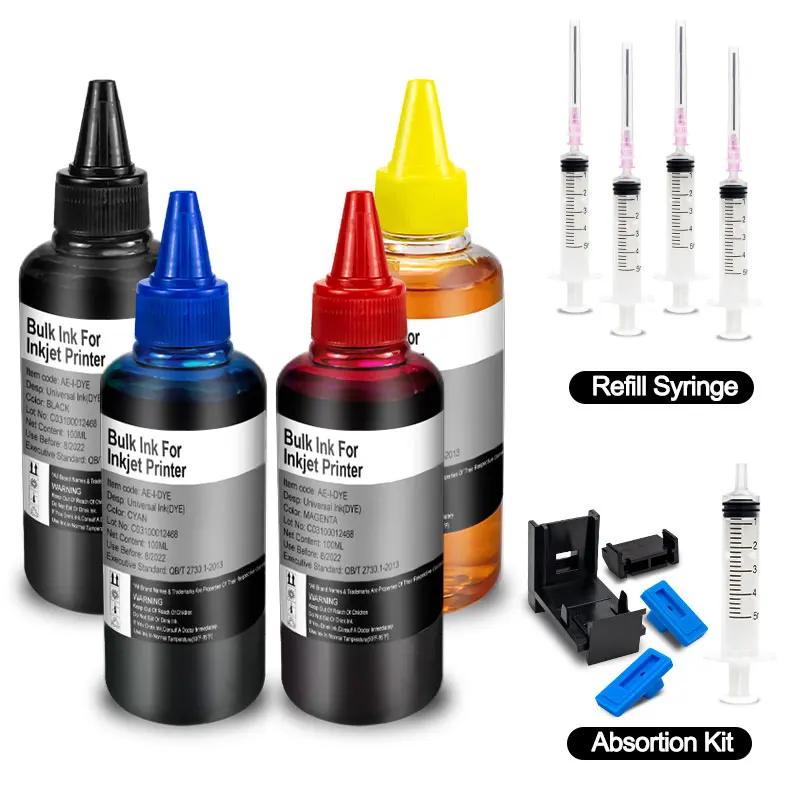 

Ink Refill For HP 301 302 304 305 Xl Printer Deskjet 2540 2050 2510 2620 2630 2632 5030 5020 3720 3730 Cartridge Dye kit set