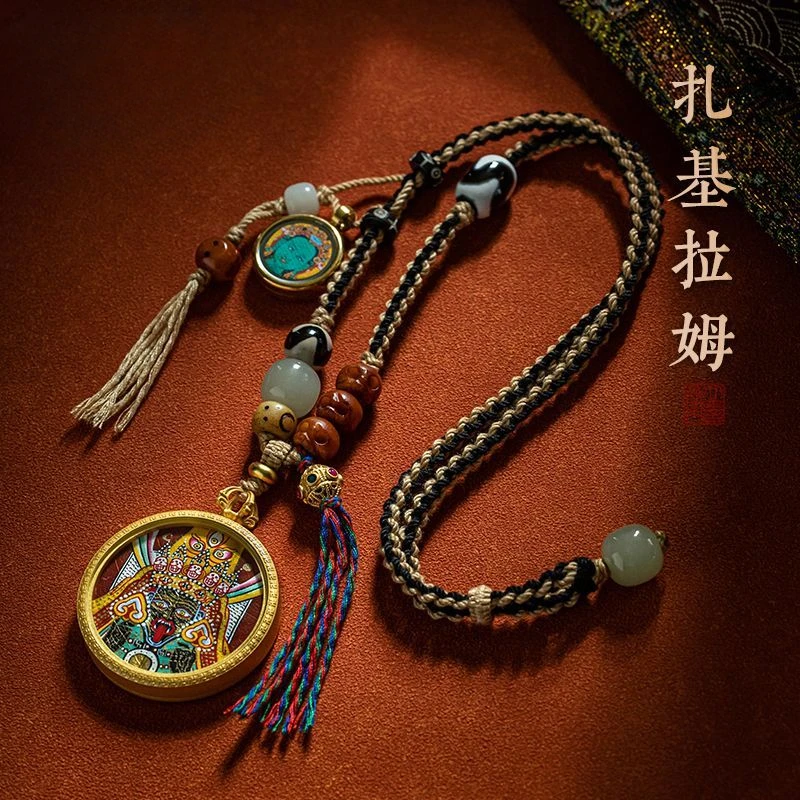 

UMQ оригинальный Тибетский Zachilam ручная роспись Thangka подвеска ручной работы мужские и женские ожерелья подвесные украшения