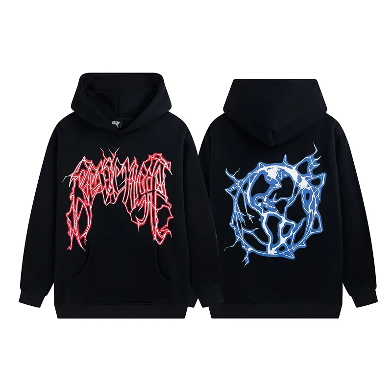 Revenge Hoodie Men's and Women's Lightning Lightning Printing Casual Fashion Trend Street HIP-HOP Plush Sweater
Revenge Hoodie Men's and Women's Lightning Lightning Printing Casual Fashion Trend Street HIP-HOP Plush Sweater