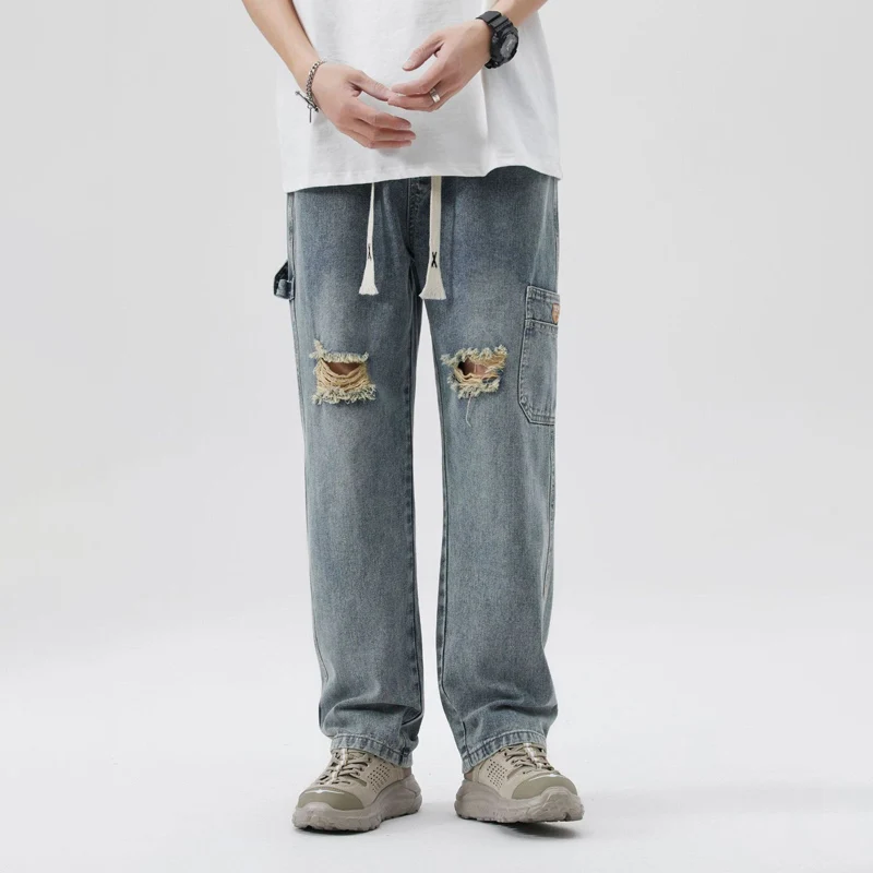TFETTERS 2023 Spring Autumn Hole Ripped Jeans Men Multi Pocket Baggy Jeans Men Straight Unisex Streetwear Hip-hop Men Clothing
TFETTERS 2023 Spring Autumn Hole Ripped Jeans Men Multi Pocket Baggy Jeans Men Straight Unisex Streetwear Hip-hop Men Clothing
