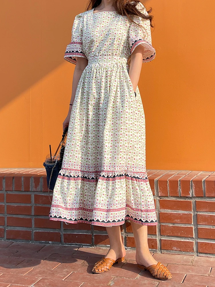 Vintage Boho Dress Summer Women Puff Sleeve Sqaure Neck Printed Beach Dress with Pocket Elegant Ladies Casual Vestidos Largos
Vintage Boho Dress Summer Women Puff Sleeve Sqaure Neck Printed Beach Dress with Pocket Elegant Ladies Casual Vestidos Largos
