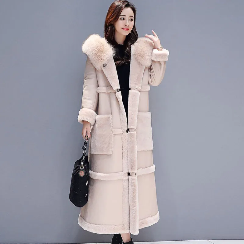 Women's Splicing Lamb Wool Jacket, Loose Thick Warm Parker Coat, Long Fur, One Hooded Cotton Coats, New Winter Outwear, 2
Women's Splicing Lamb Wool Jacket, Loose Thick Warm Parker Coat, Long Fur, One Hooded Cotton Coats, New Winter Outwear, 2