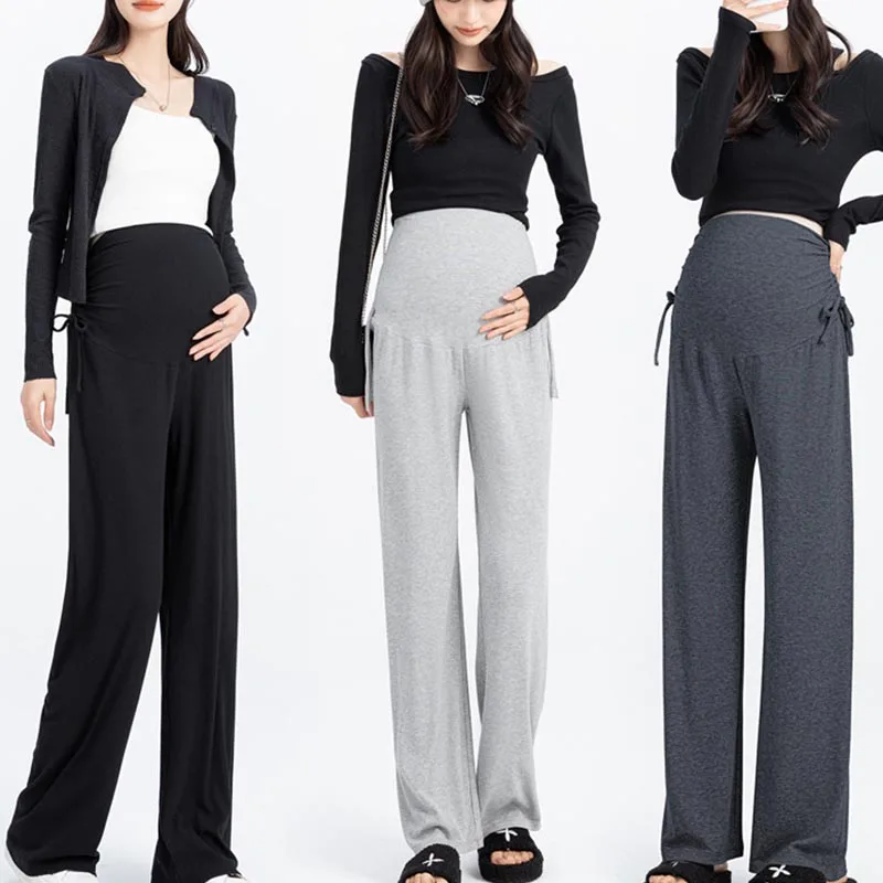 

Весенне-летние длинные брюки для беременных с завязками на животе одежда с эластичным поясом для беременных женщин повседневные брюки для беременных