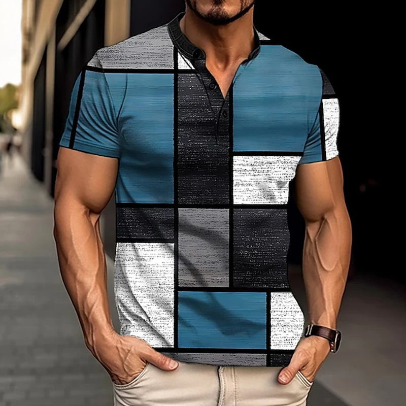 Старинные футболки хенли цвет блока мужской 3D печати мода Streetwear застежка-вверх короткий рукав футболки человека футболки топы одежды
Старинные футболки хенли цвет блока мужской 3D печати мода Streetwear застежка-вверх короткий рукав футболки человека футболки топы одежды
