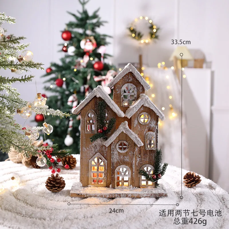 

Рождественские украшения, креативный деревянный дом «сделай сам», Малый дом, планировка праздничной сцены, реквизит для создания атмосферы дома и магазина, рождественские украшения