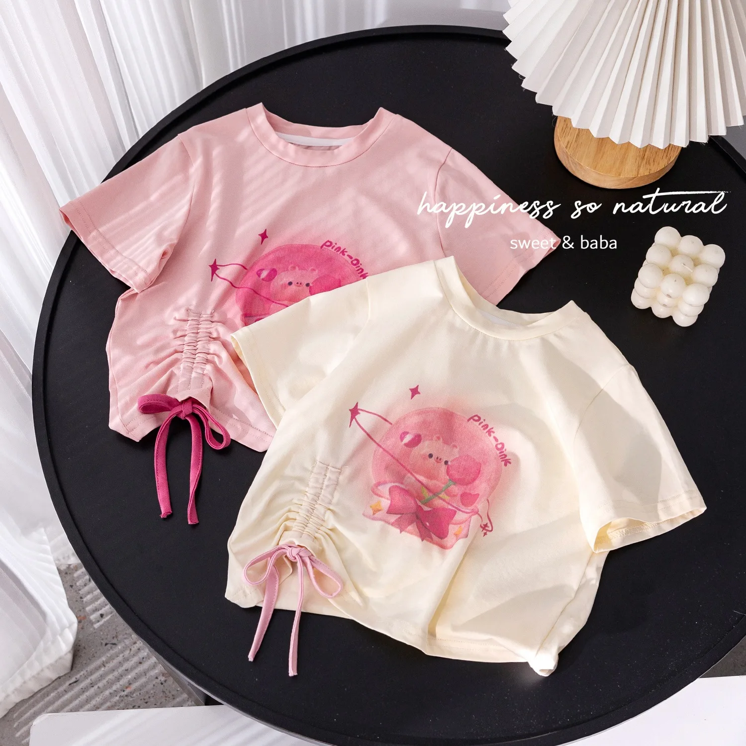 Kid Baby Girls Tees Korean Summer 2-6 Year Short Sleeve Cartoon Bear Print Drawstring Children Girls T Shirts Toddler Girls Tops
Kid Baby Girls Tees Korean Summer 2-6 Year Short Sleeve Cartoon Bear Print Drawstring Children Girls T Shirts Toddler Girls Tops