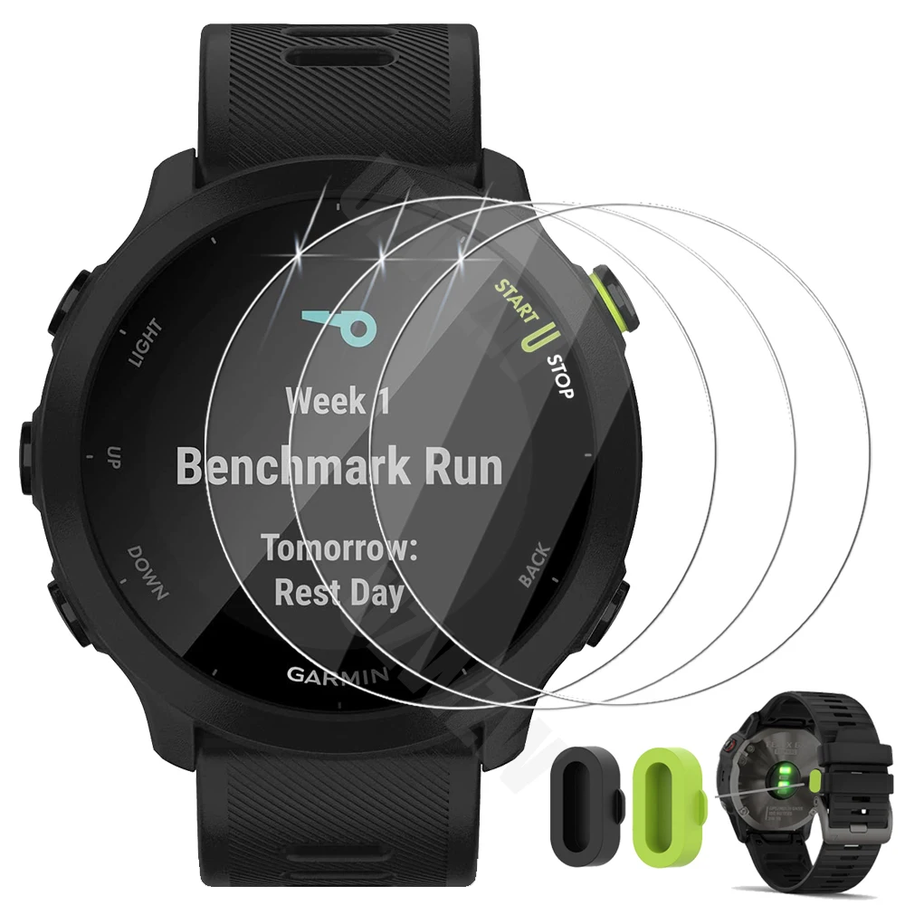 (3+2) For Garmin Forerunner 55 Smart Watch (3pcs) Tempered Glass Screen Protector & (2pcs) Charger Port Plug Anti-Dust Cover
(3+2) For Garmin Forerunner 55 Smart Watch (3pcs) Tempered Glass Screen Protector & (2pcs) Charger Port Plug Anti-Dust Cover