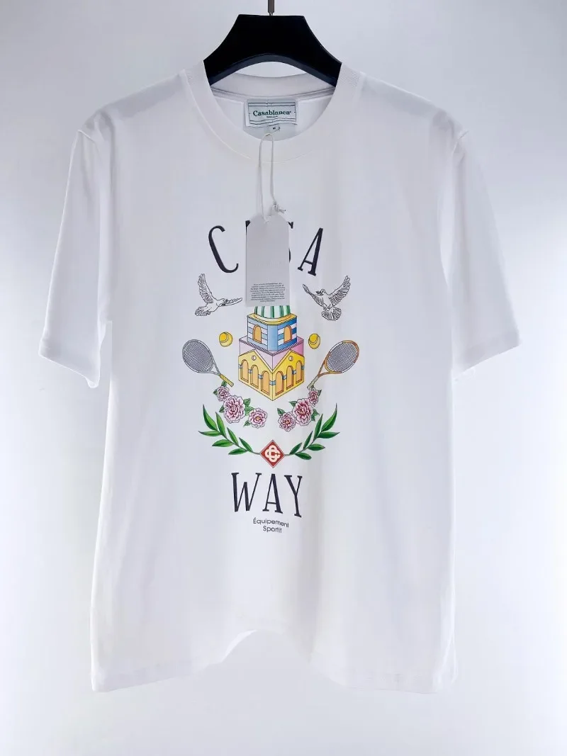 New Style Hip Hop Castle Flower Letter Casablanca T-Shirt Men Women Tags Short Sleeve Tee
New Style Hip Hop Castle Flower Letter Casablanca T-Shirt Men Women Tags Short Sleeve Tee