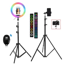 RGB Selfie Ring 26cm LED Light with Stand Tripod Photography Studio Ring Lamps for Phone TikTok Youtube Makeup Video Vlog 
RGB Selfie Ring 26cm LED Light with Stand Tripod Photography Studio Ring Lamps for Phone TikTok Youtube Makeup Video Vlog