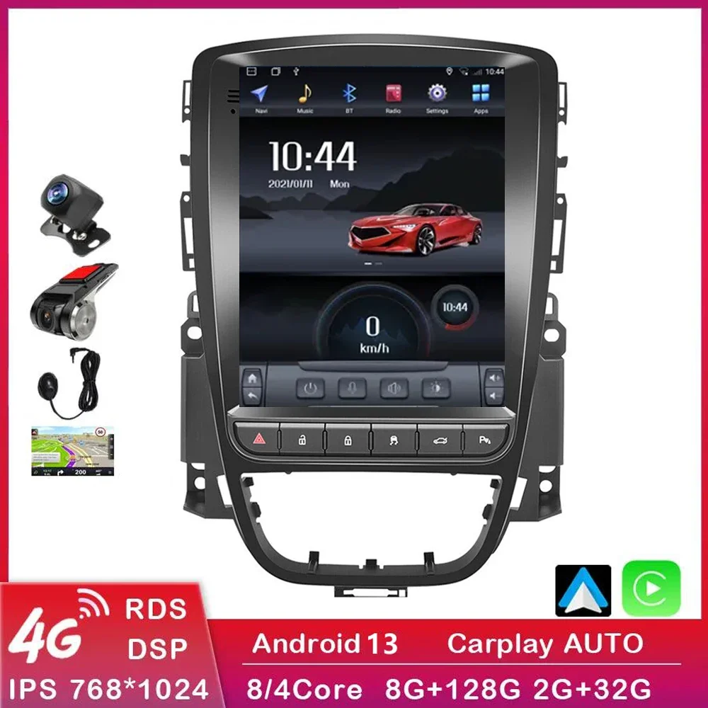 

9.7" Android 13 Car Radio for Opel Astra J Vauxhall Buick Verano 2009-2014 2015 Multimedia Player 2Din 4G Carplay GPS DSP