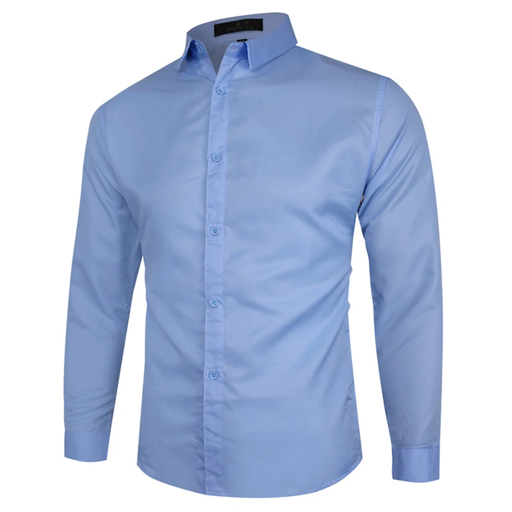 Fashion Men's Business Formal Dress Shirts Regular Fit Long Sleeve Solid Color Shirt And Blouses Tops Clothing For Male
Fashion Men's Business Formal Dress Shirts Regular Fit Long Sleeve Solid Color Shirt And Blouses Tops Clothing For Male