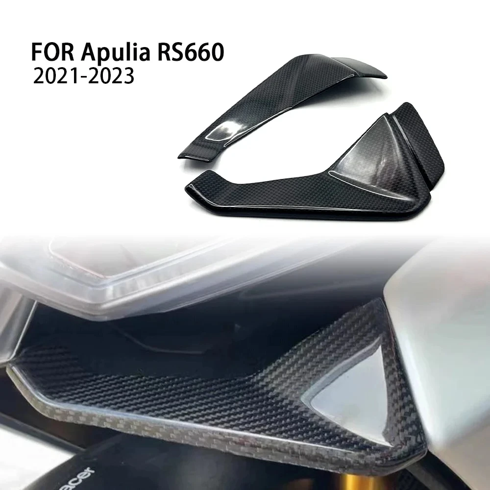 

FOR Apulia RS660 100% 3K Carbon fiber Motorcycle Accessories lower lip front lip fixed wing spoiler 2021 2022 2023