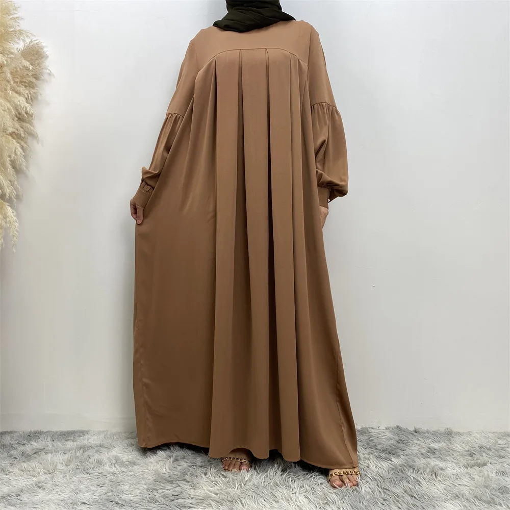 Eid Muslim Round Neck Abaya Dress Solid Summer Pleated Arab Dubai Dresses Pockets Robe Abaya Femme Musulman Vestidos Party
Eid Muslim Round Neck Abaya Dress Solid Summer Pleated Arab Dubai Dresses Pockets Robe Abaya Femme Musulman Vestidos Party