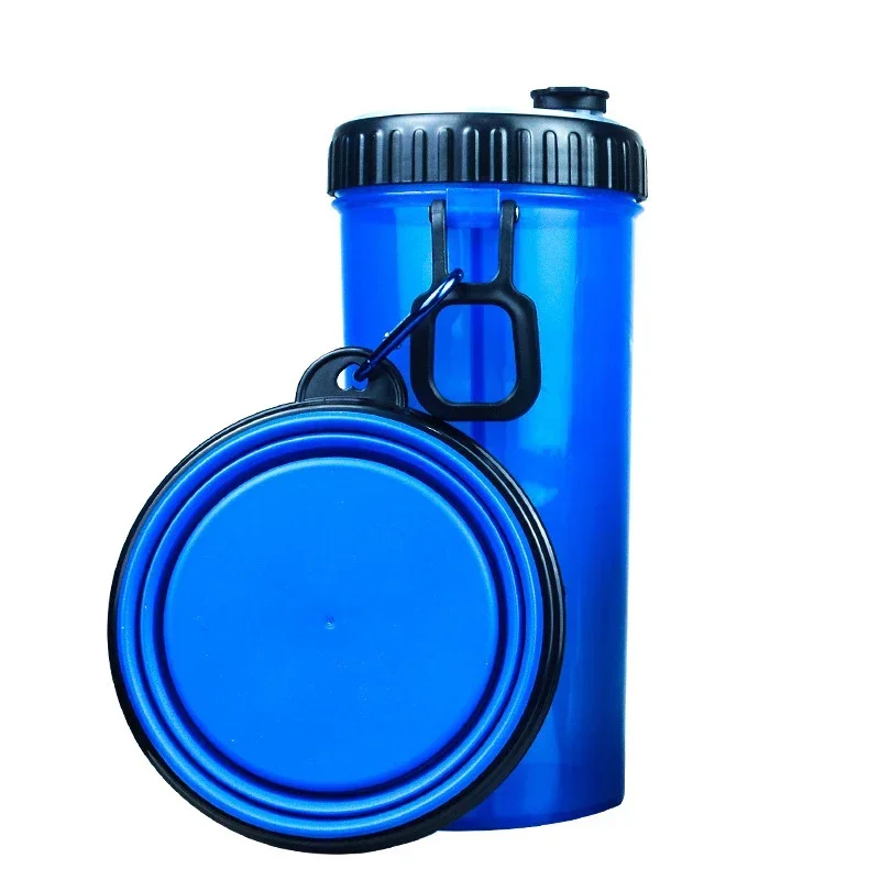 

4 In 1 Pet Portable Dog Water Bottle With 2 Collapsible Bowls Travel Pet Manufacturer OEM Pet Water Bottle Feeder Dog Bottle